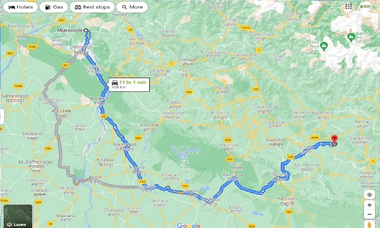 mussoorie-to-jageshwar-dham-one-way