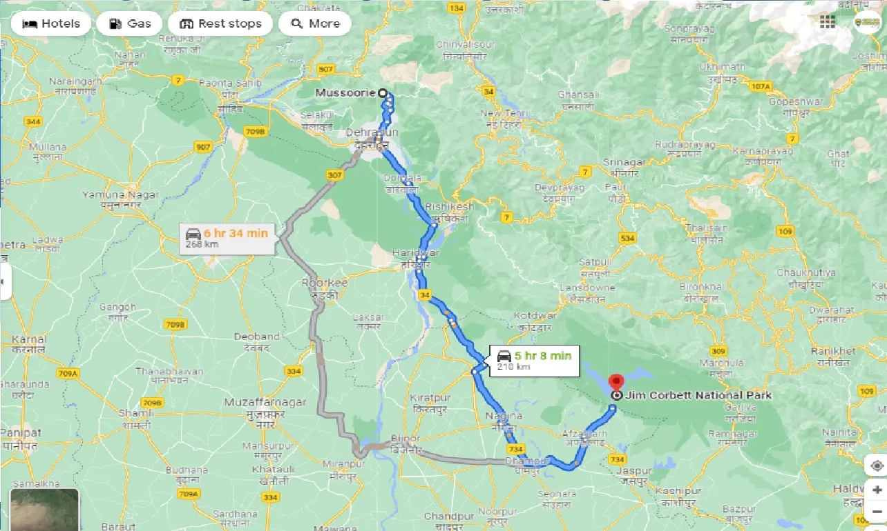 mussoorie-to-jim-corbett-national-park-taxi