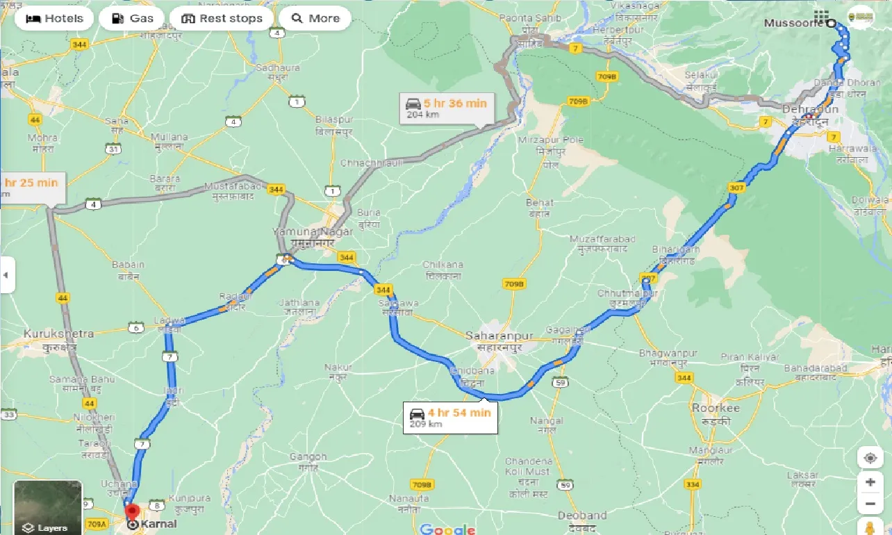 mussoorie-to-karnal-one-way