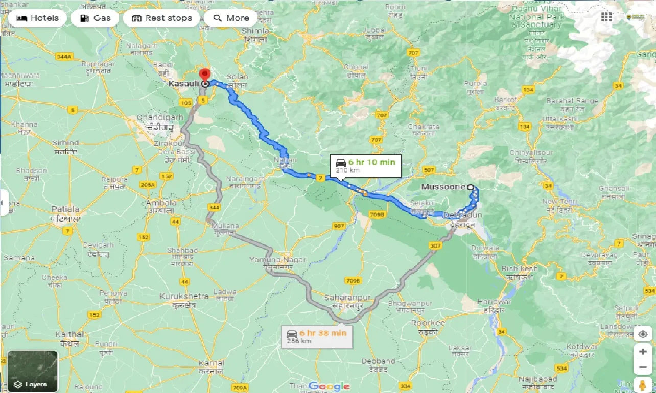 mussoorie-to-kasauli-taxi