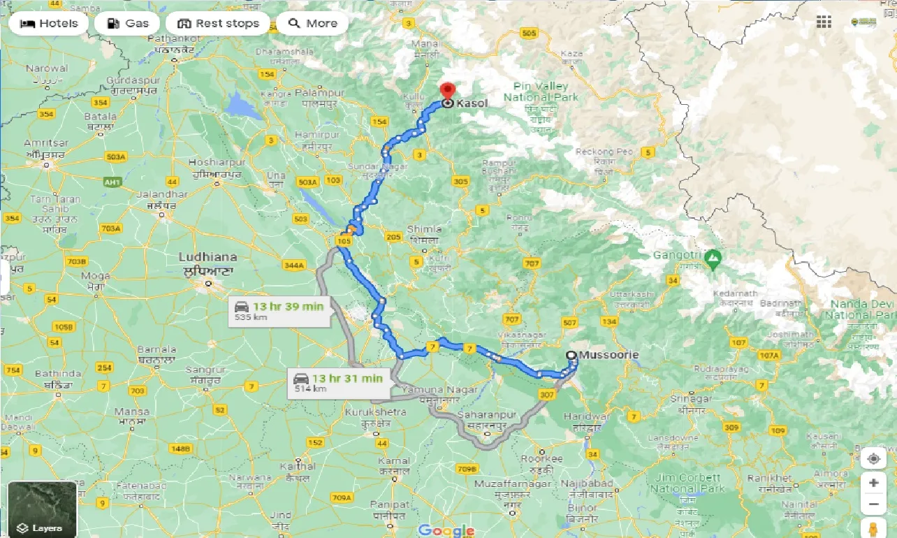 mussoorie-to-kasol-one-way