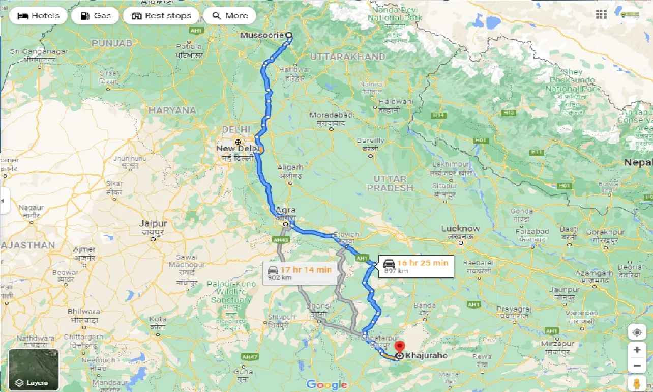 mussoorie-to-khajuraho-one-way