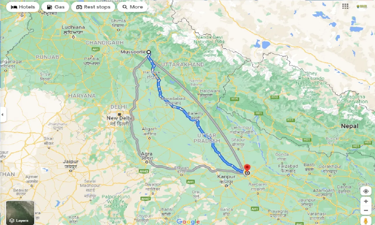 mussoorie-to-lucknow-one-way