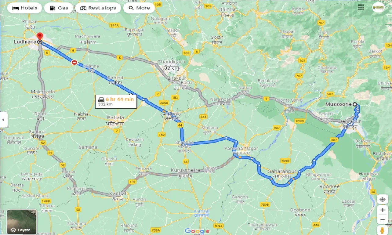 mussoorie-to-ludhiana-taxi