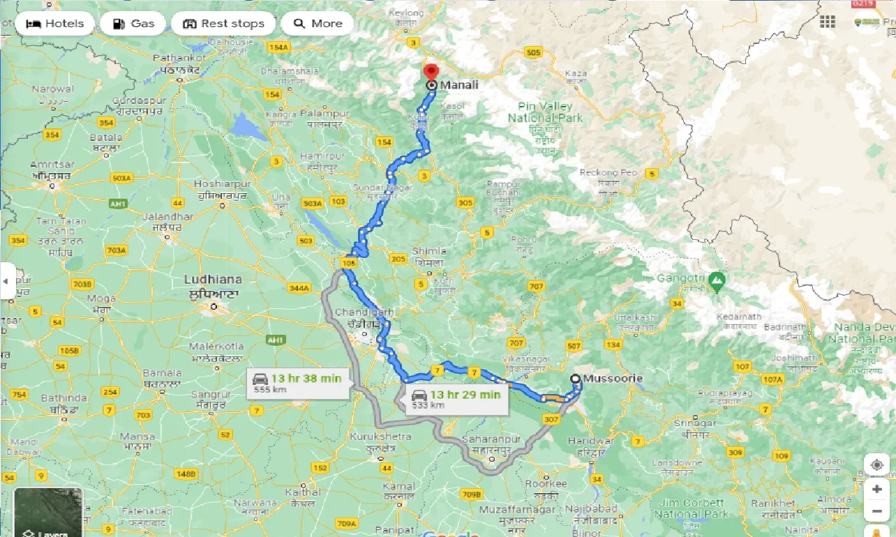 mussoorie-to-manali-taxi