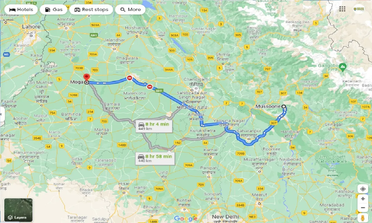mussoorie-to-moga-one-way