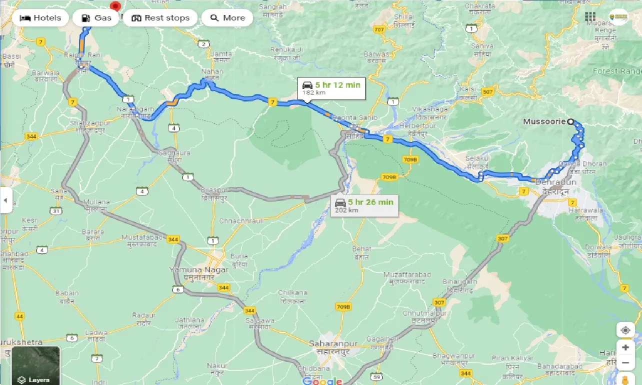 mussoorie-to-morni-one-way