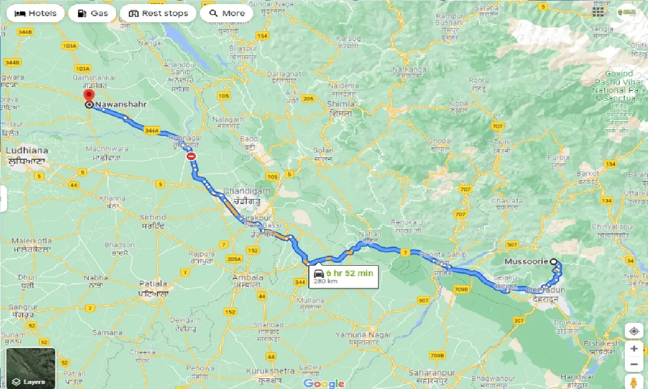 mussoorie-to-nawanshahr-one-way