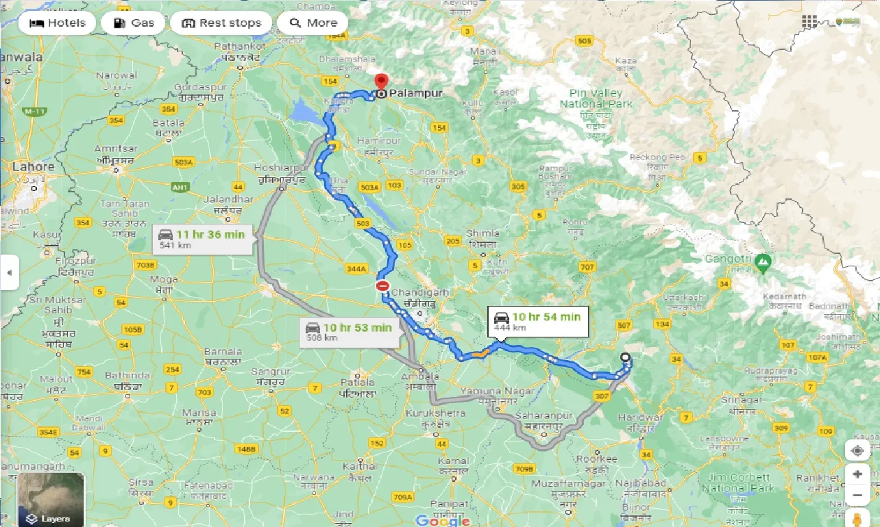 mussoorie-to-palampur-taxi