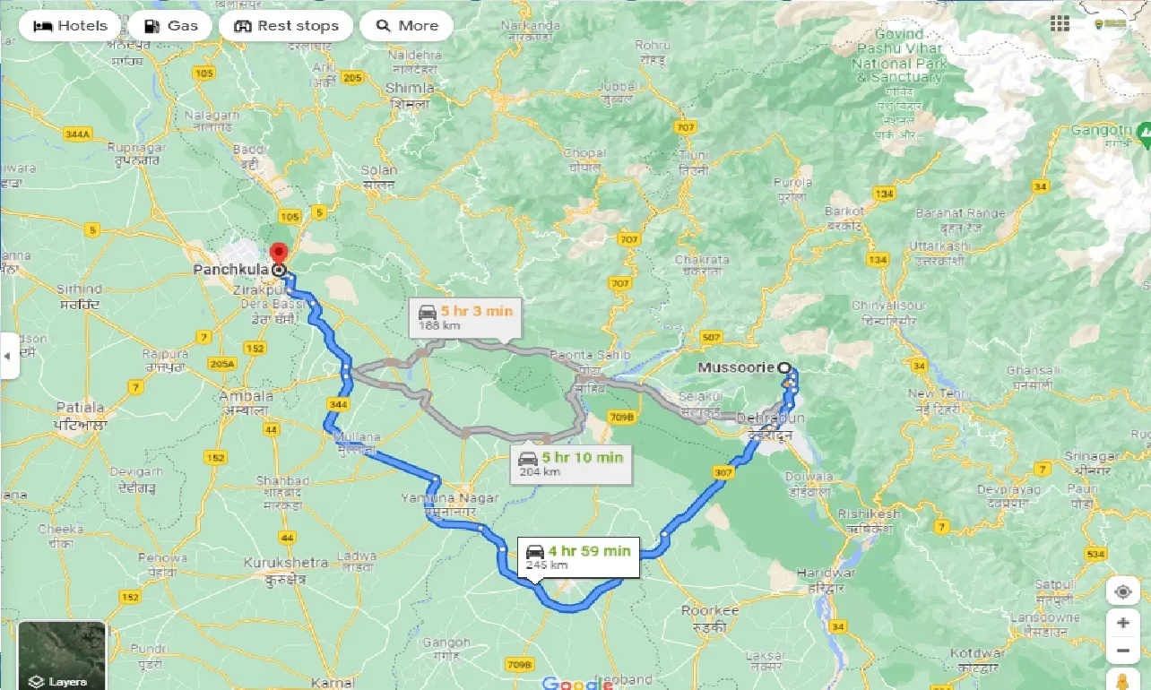mussoorie-to-panchkula-taxi