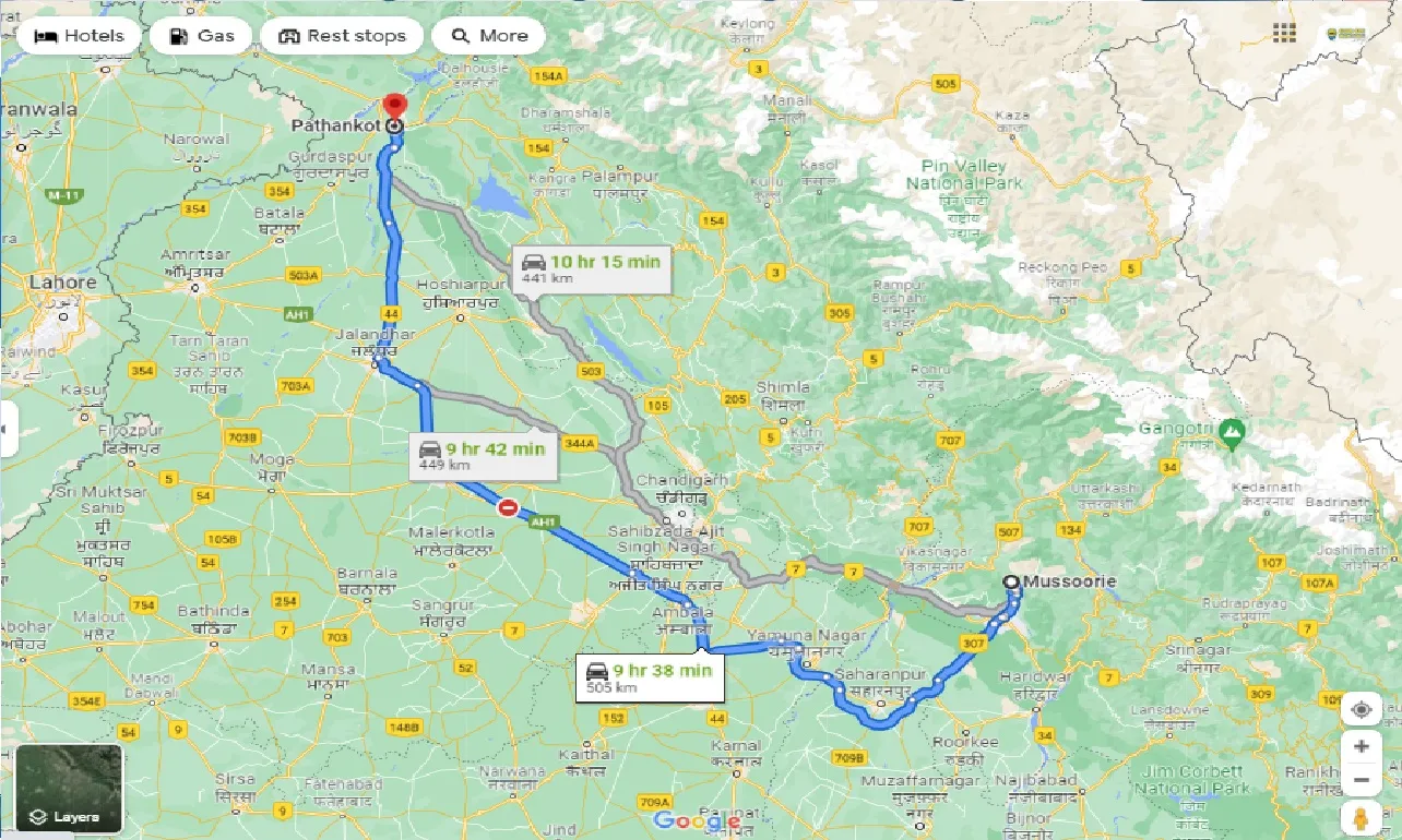 mussoorie-to-pathankot-taxi