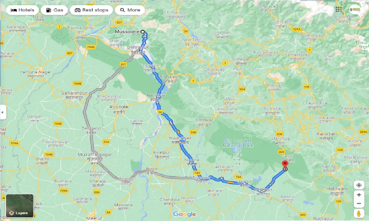 mussoorie-to-ramnagar-taxi