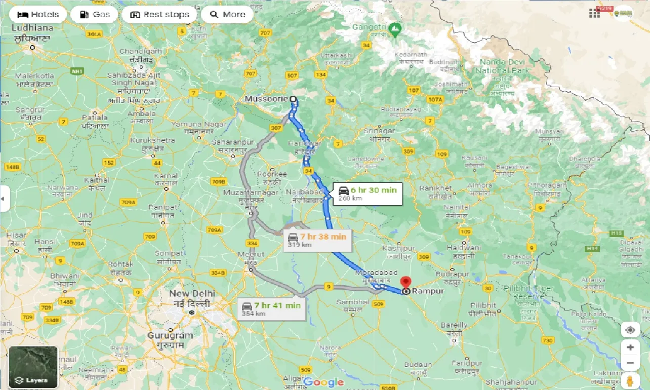 mussoorie-to-rampur-one-way