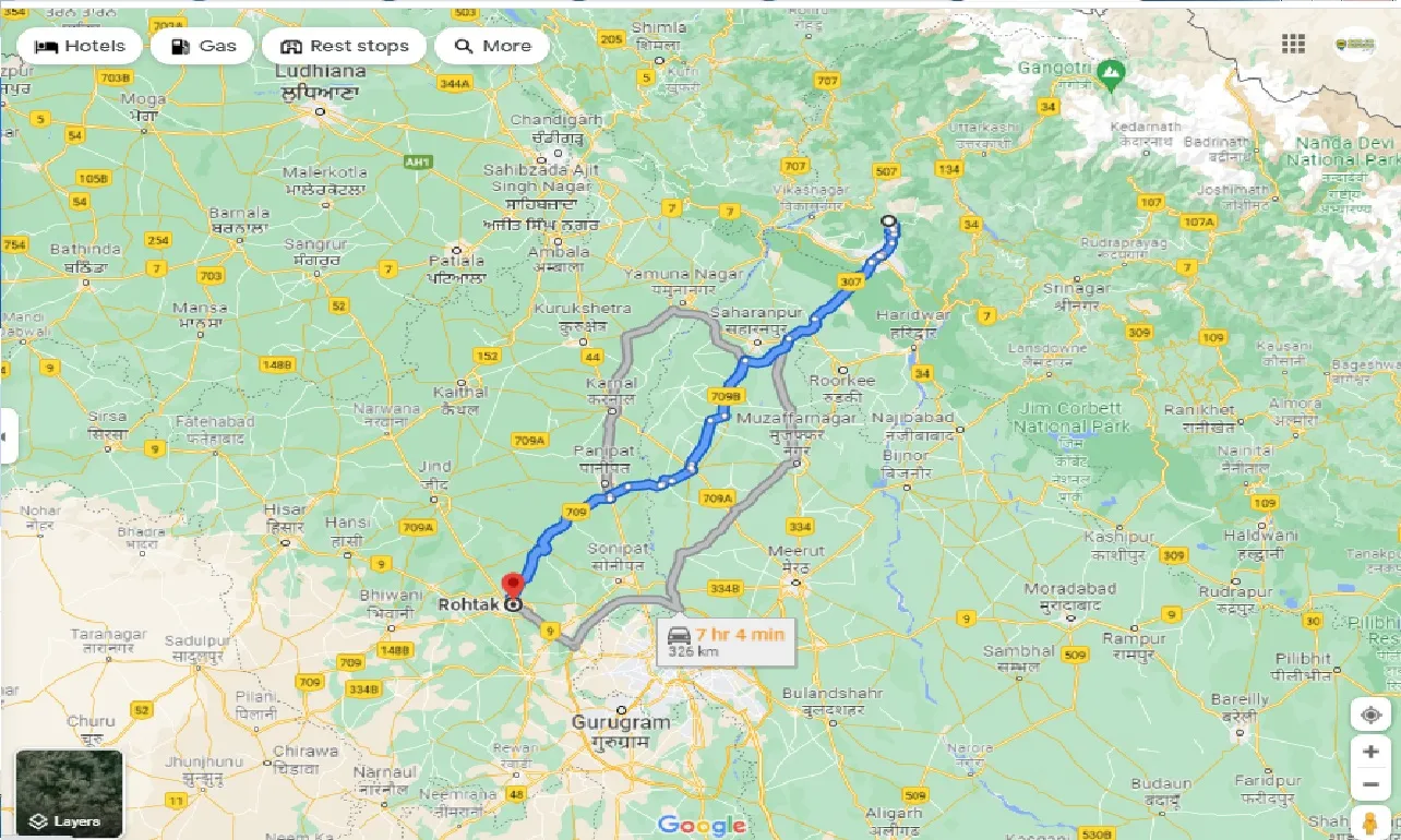 mussoorie-to-rohtak-taxi