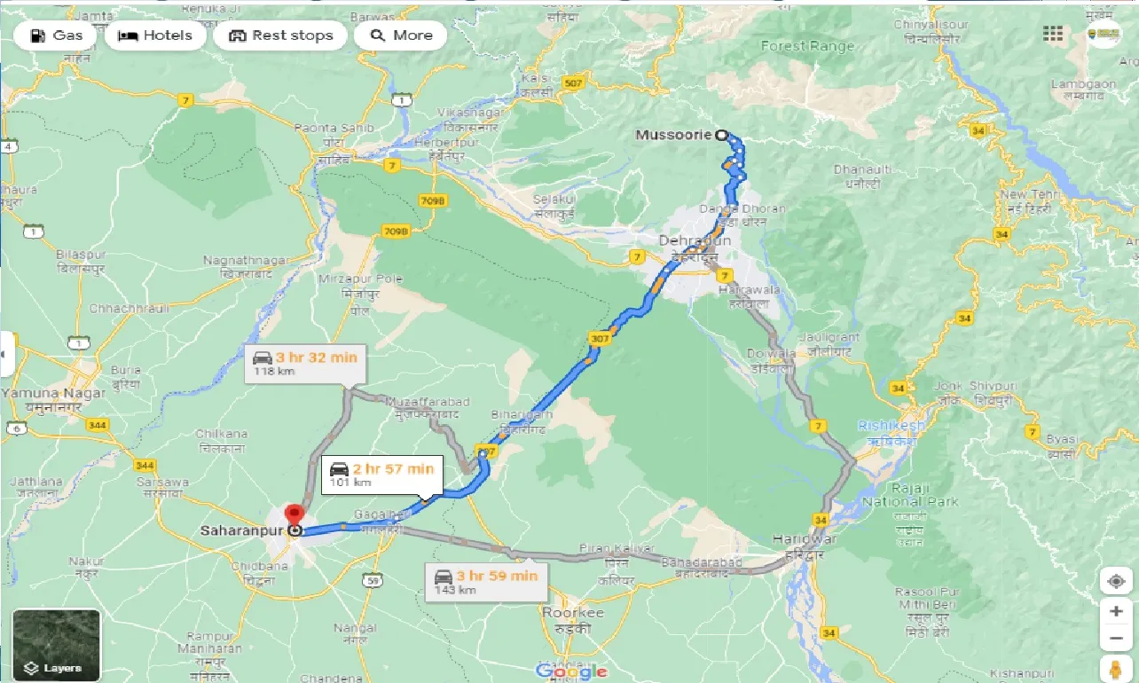 mussoorie-to-saharanpur-one-way