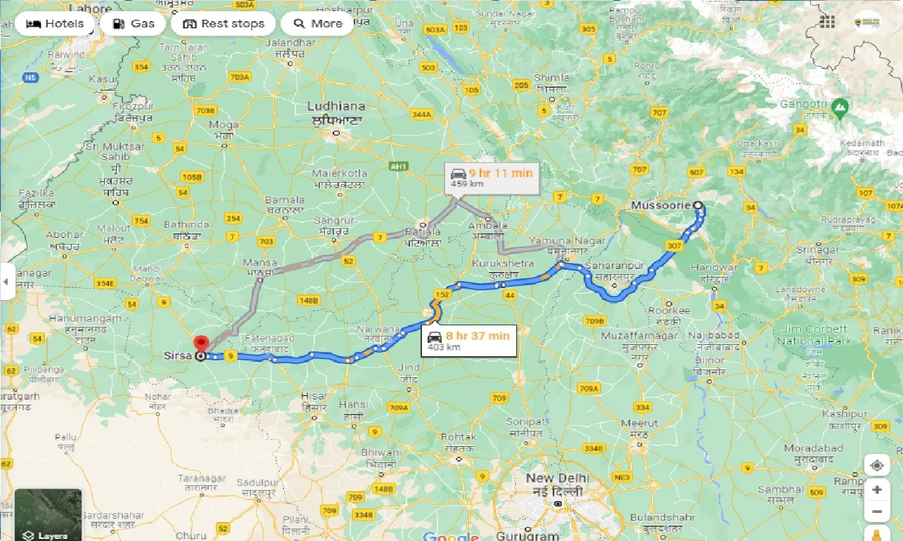 mussoorie-to-sirsa-taxi