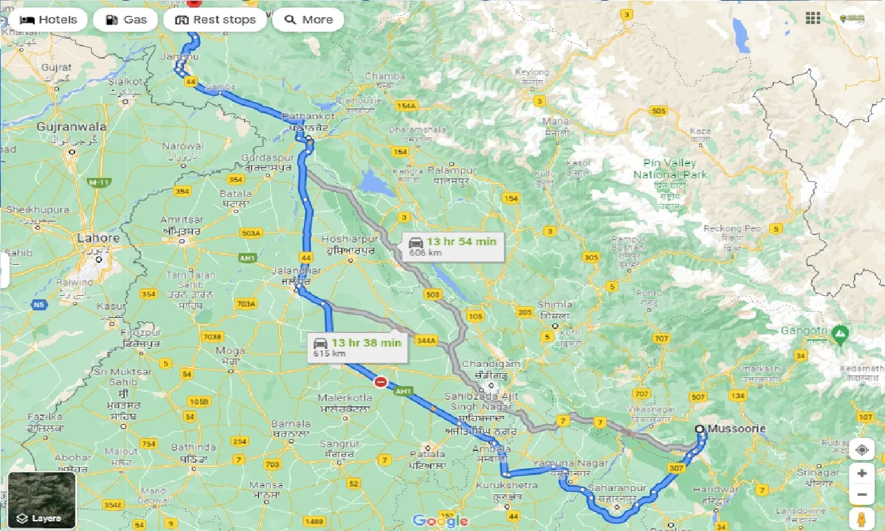 mussoorie-to-vaishno-devi-one-way