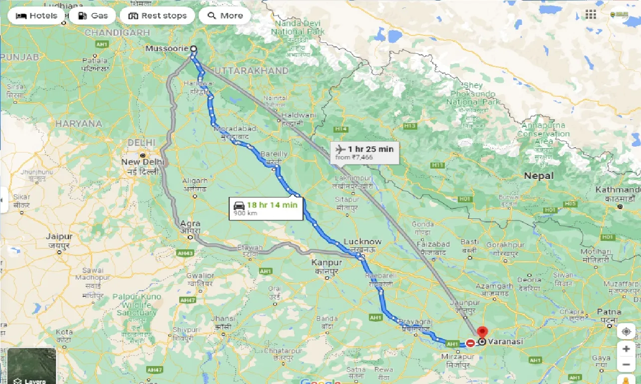 mussoorie-to-varanasi-taxi