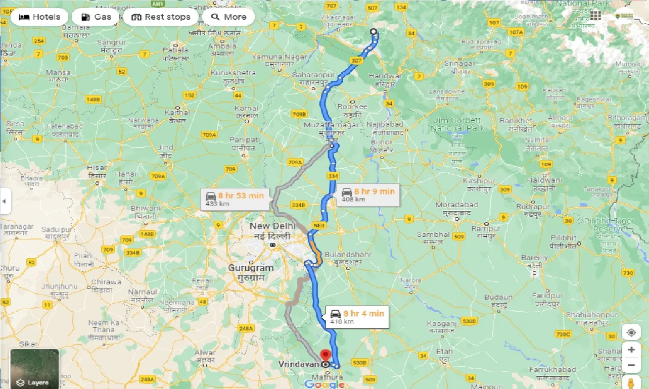 mussoorie-to-vrindavan-one-way