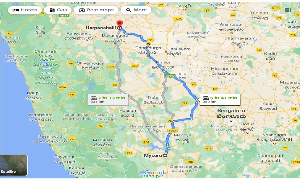 mysore-to-harpanahalli-one-way