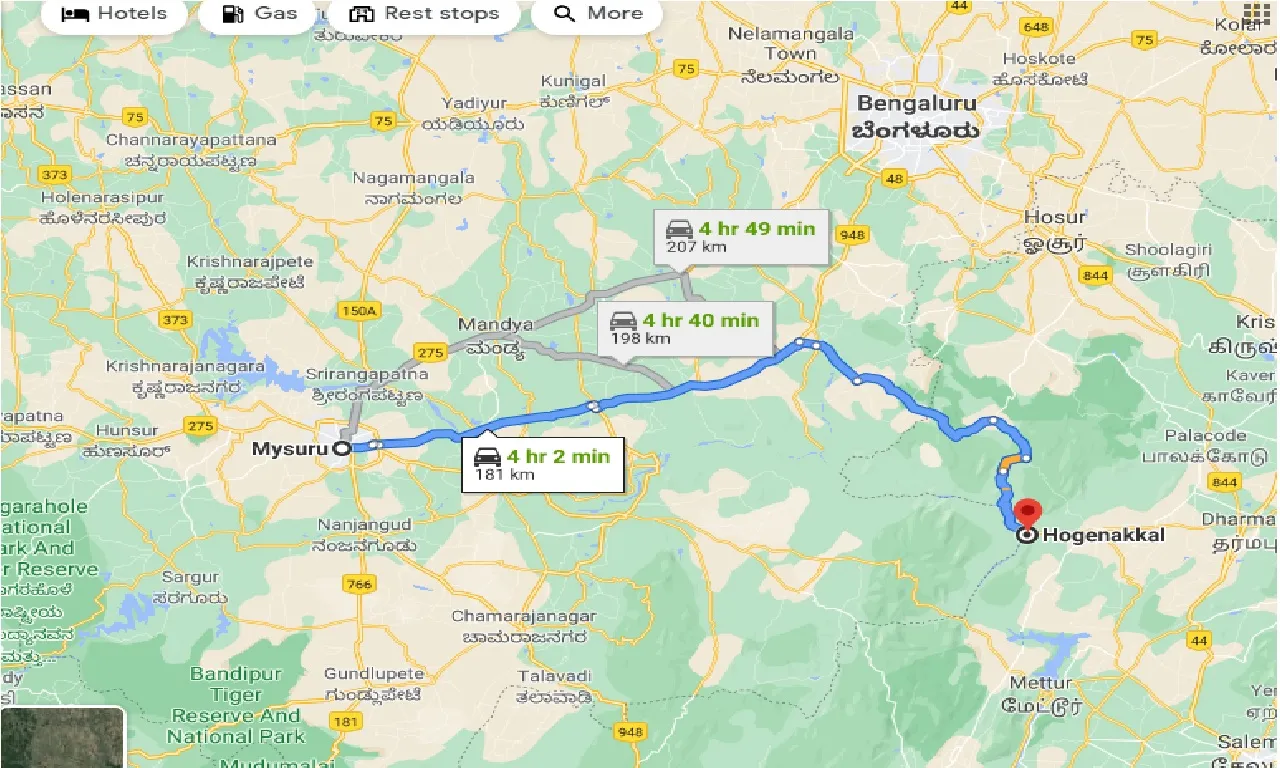 mysore-to-hogenakkal-taxi