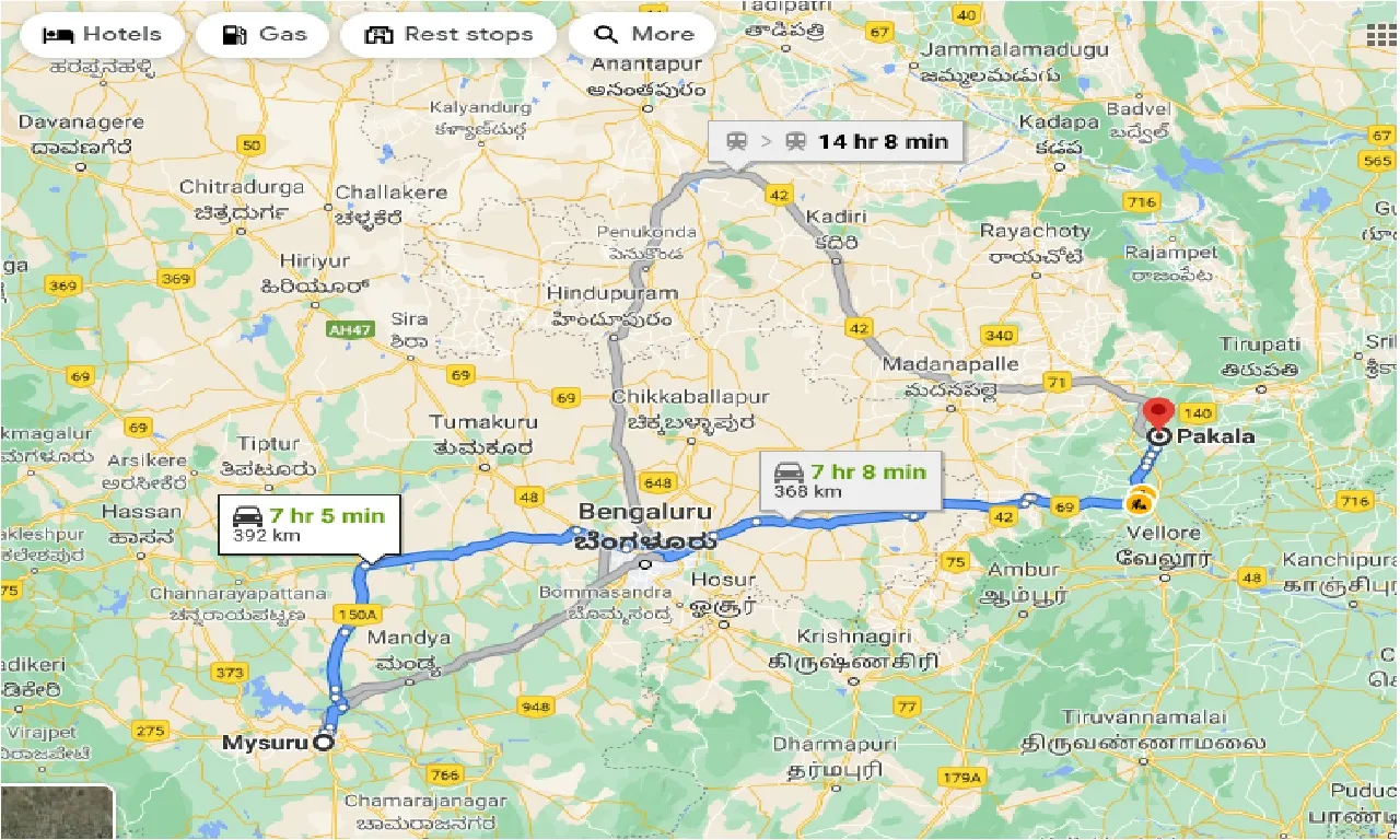 mysore-to-pakala-taxi