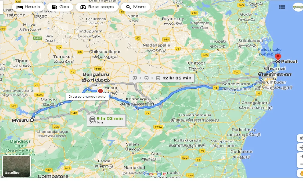 mysore-to-pulicat-lake-taxi