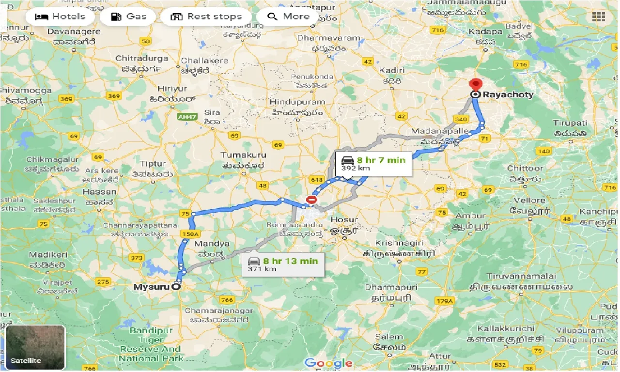 mysore-to-rayachoty-one-way