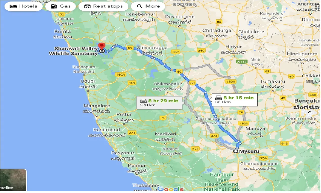 mysore-to-sharavati-valley-wildlife-sanctuary-one-way