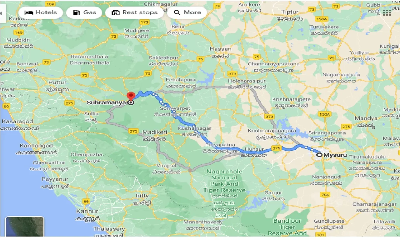 mysore-to-subramanya-one-way