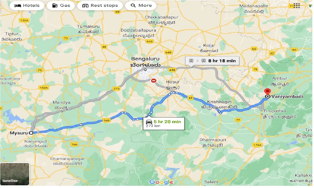 mysore-to-vaniyambadi-one-way