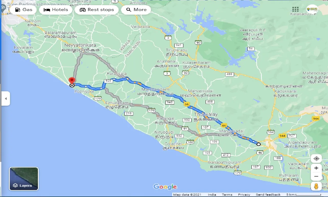 nagercoil-to-Poovar-round-trip