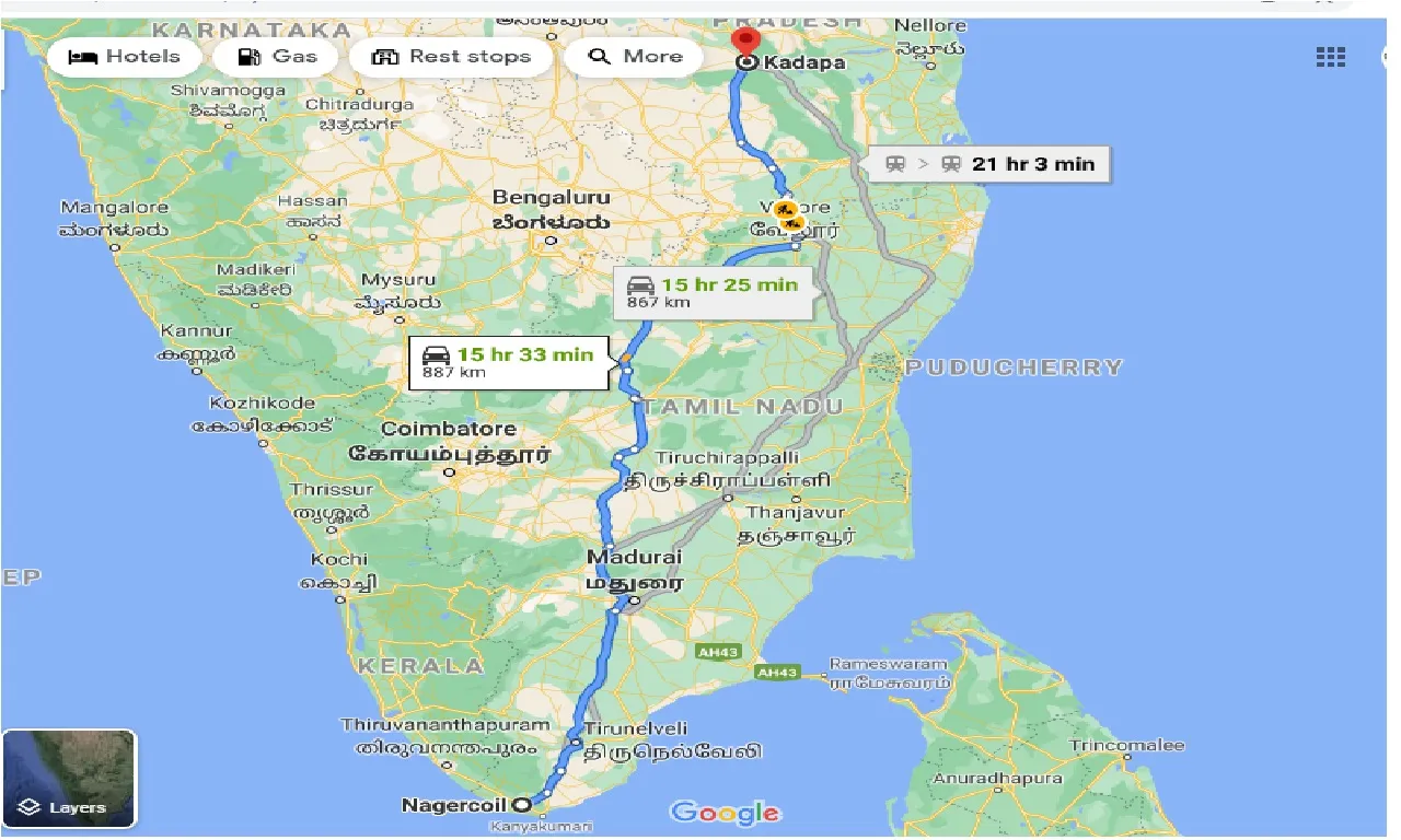 nagercoil-to-kadapa-one-way