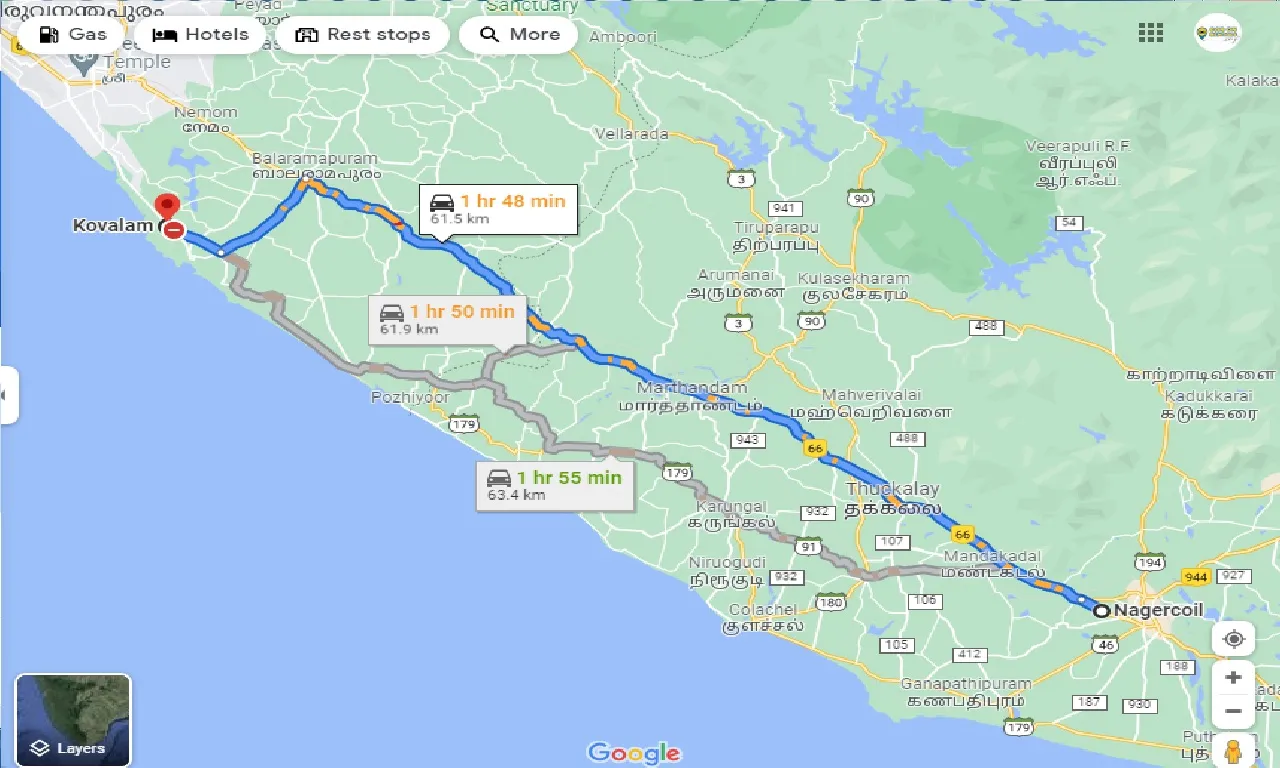 nagercoil-to-kovalam-round-trip