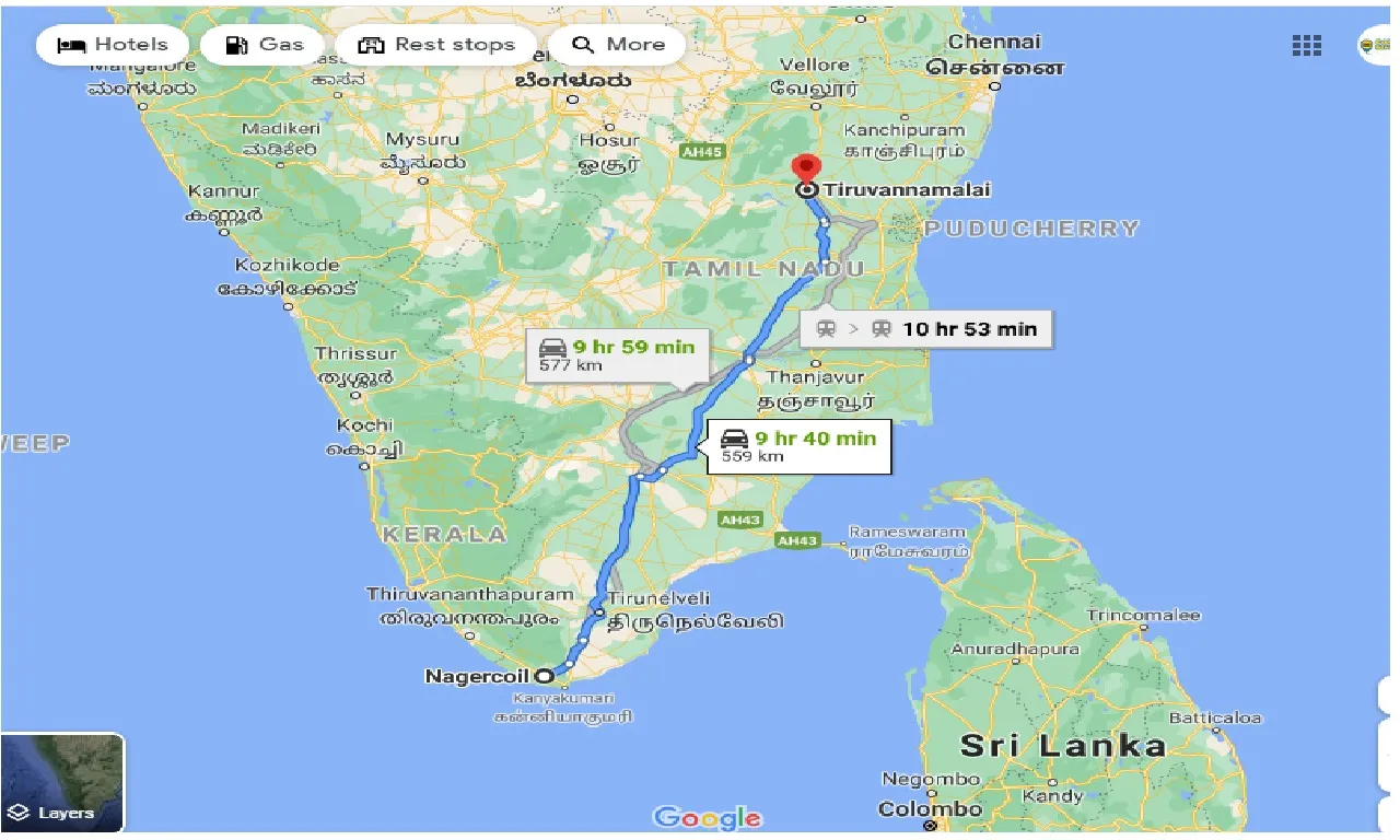 nagercoil-to-tiruvannamalai-taxi