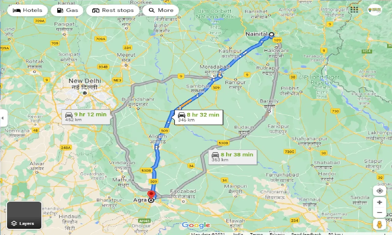 nainital-to-agra-taxi