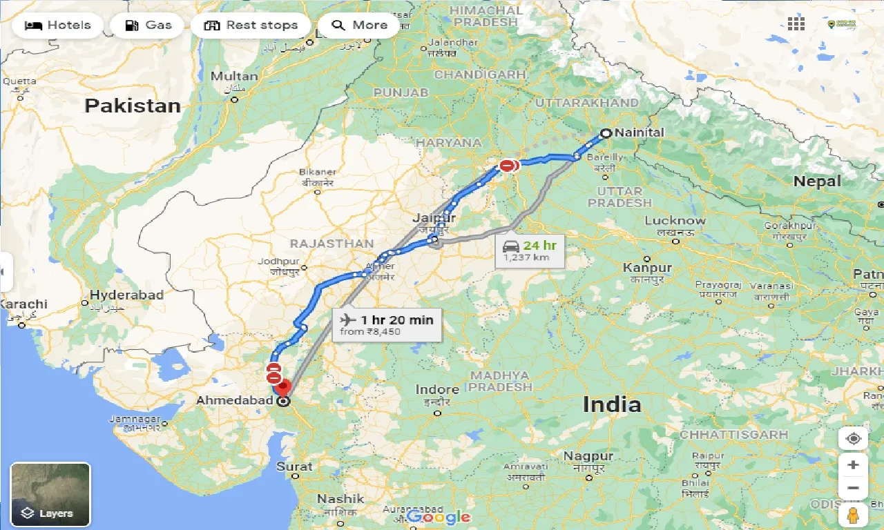 nainital-to-ahmedabad-taxi