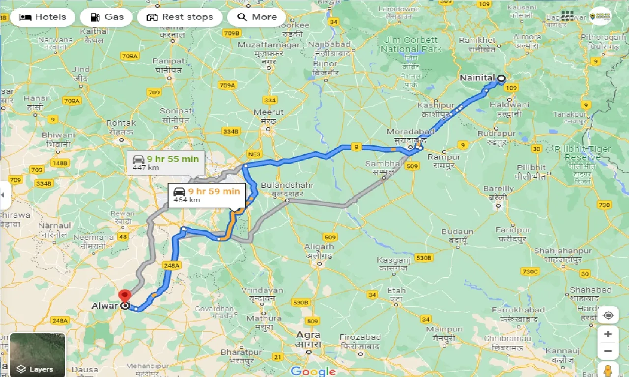 nainital-to-alwar-taxi