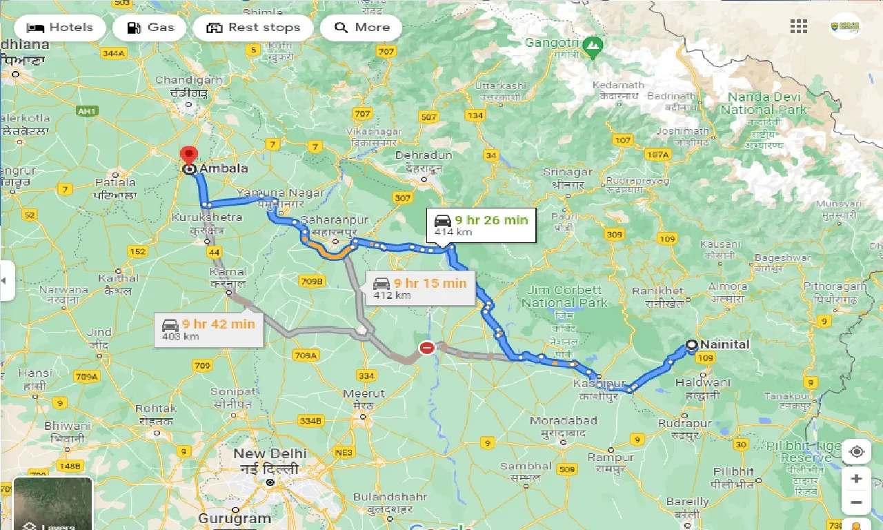 nainital-to-ambala-taxi