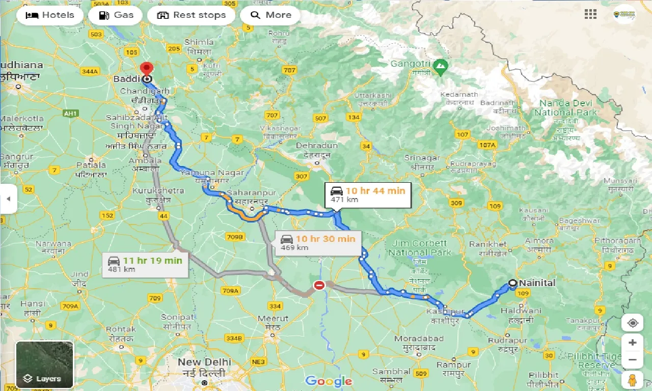 nainital-to-baddi-one-way