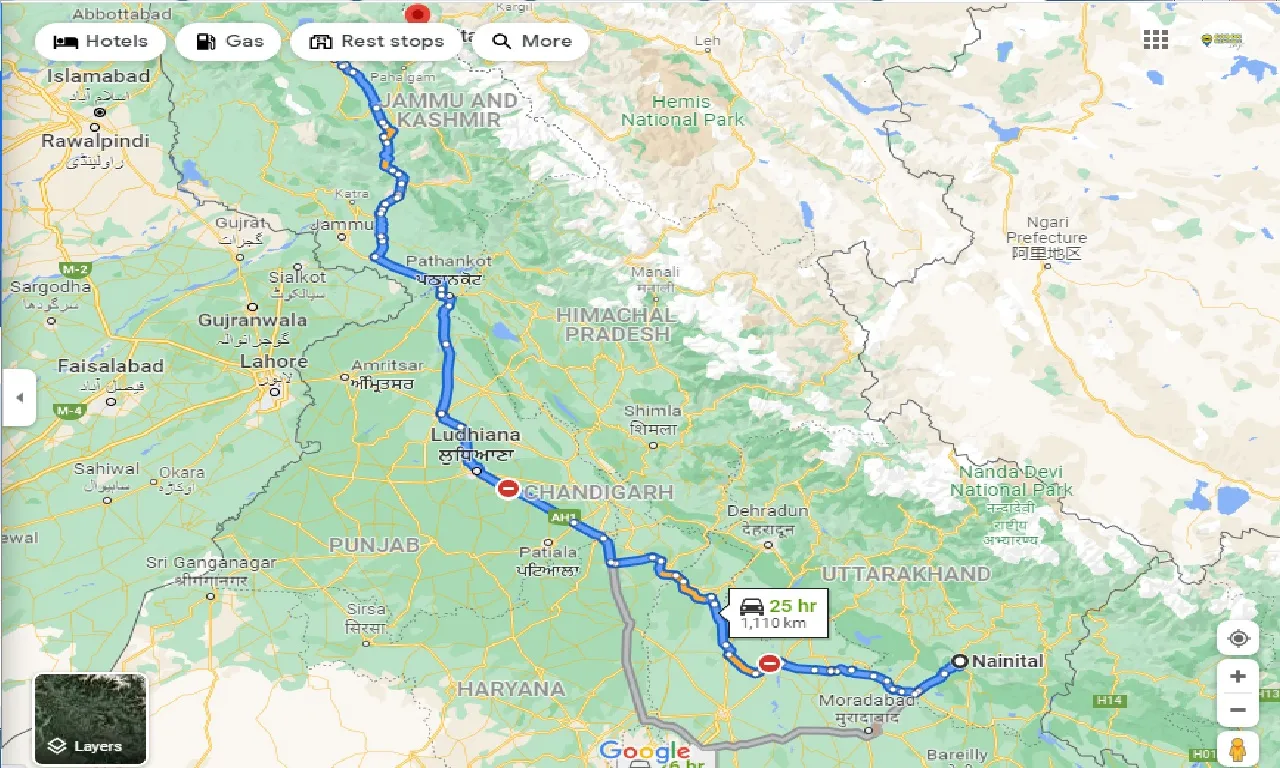 nainital-to-baltal-taxi