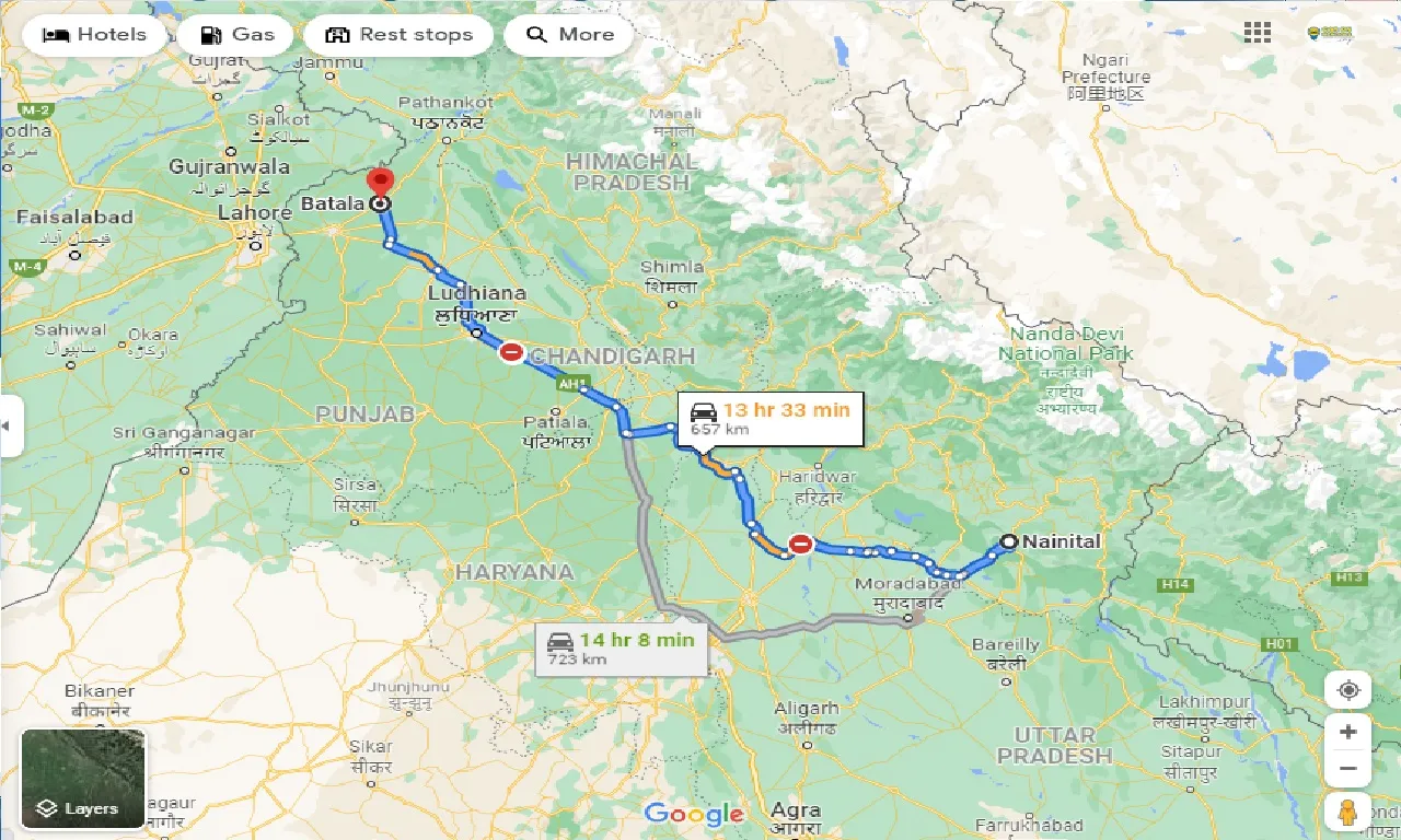 nainital-to-batala-taxi