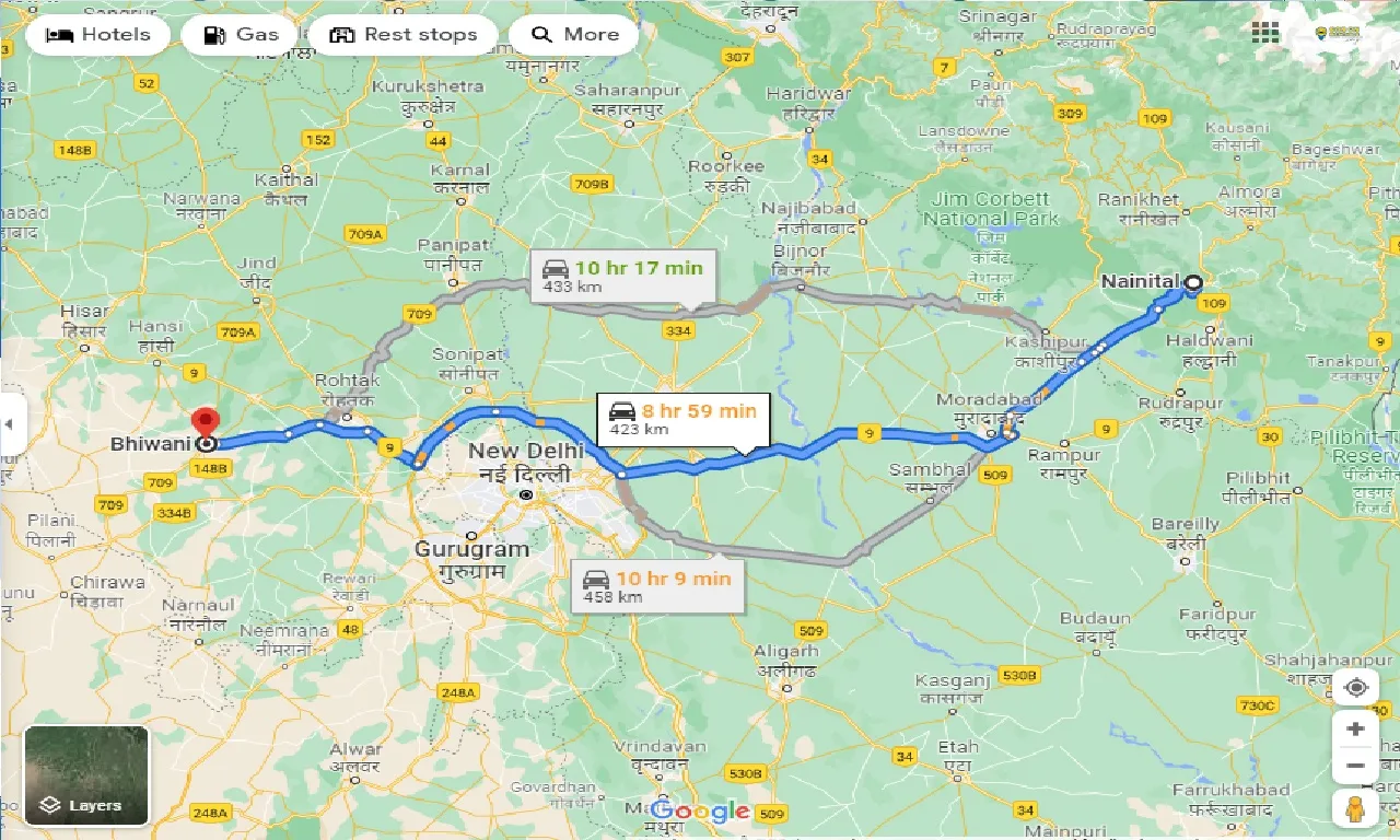 nainital-to-bhiwani-one-way