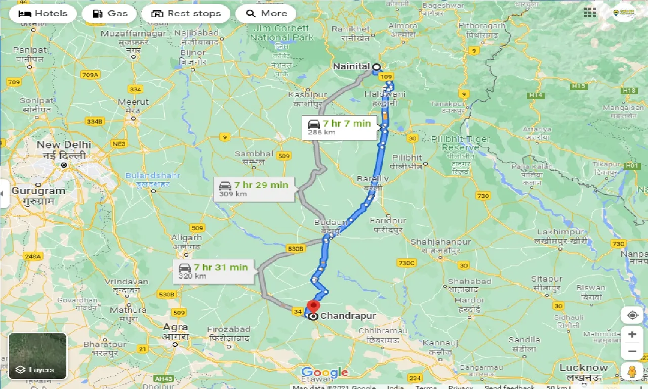 nainital-to-chandrapur-taxi