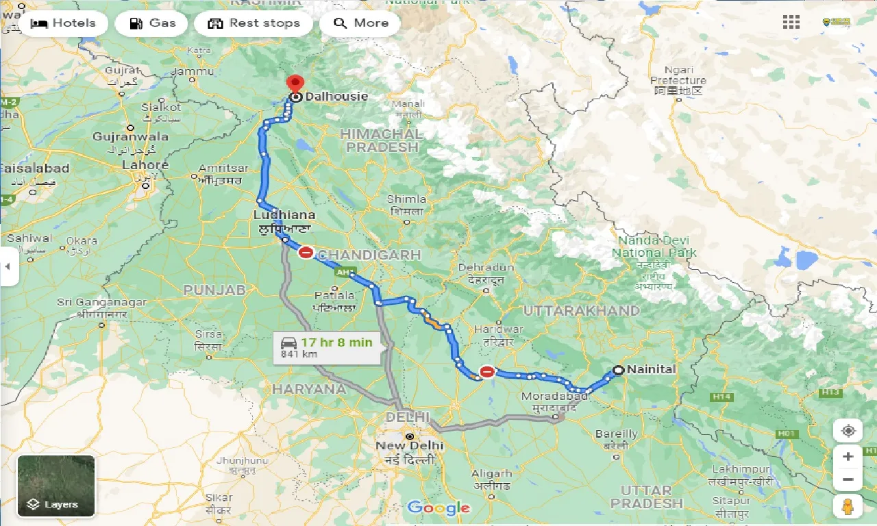 nainital-to-dalhousie-one-way