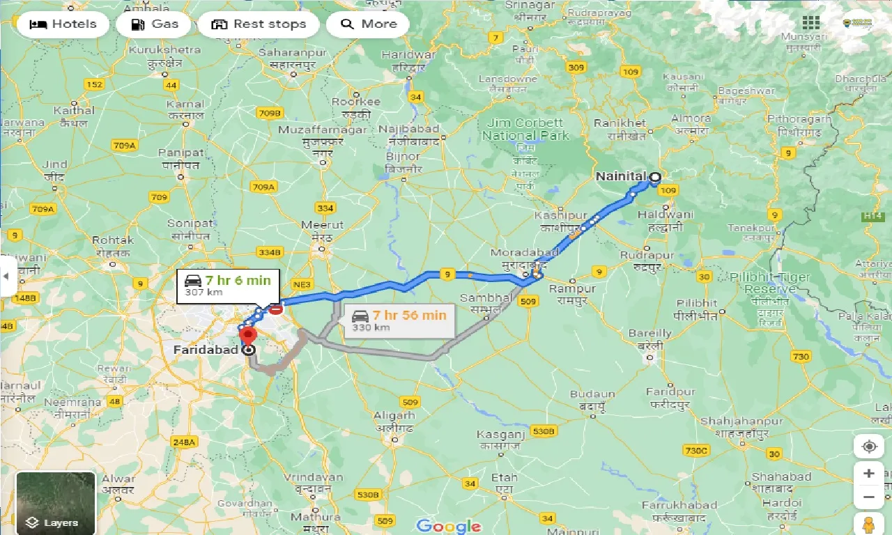 nainital-to-faridabad-taxi