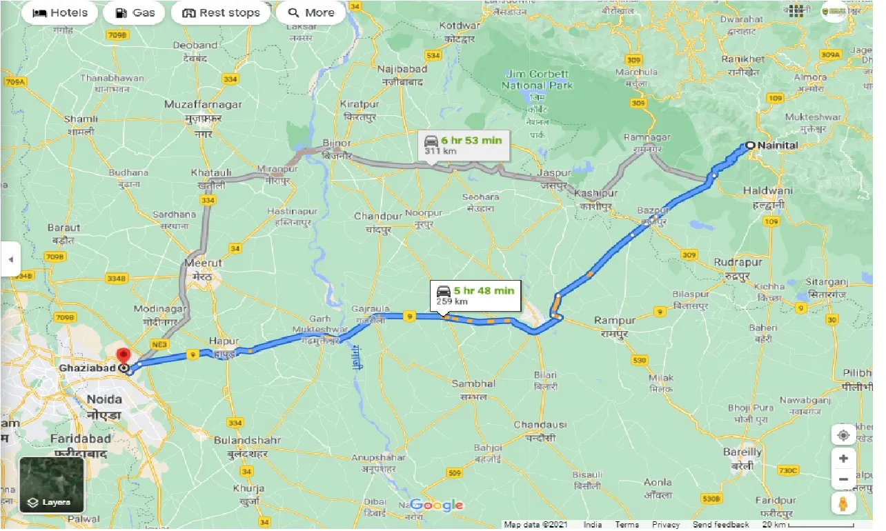 nainital-to-ghaziabad-round-trip