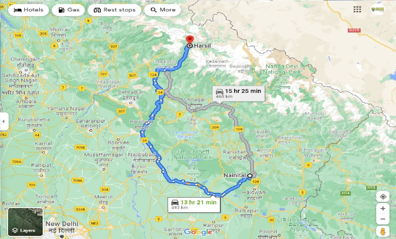 nainital-to-harsil-taxi