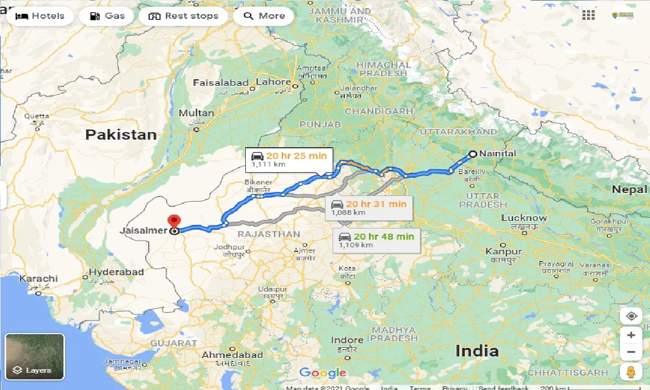 nainital-to-jaisalmer-taxi