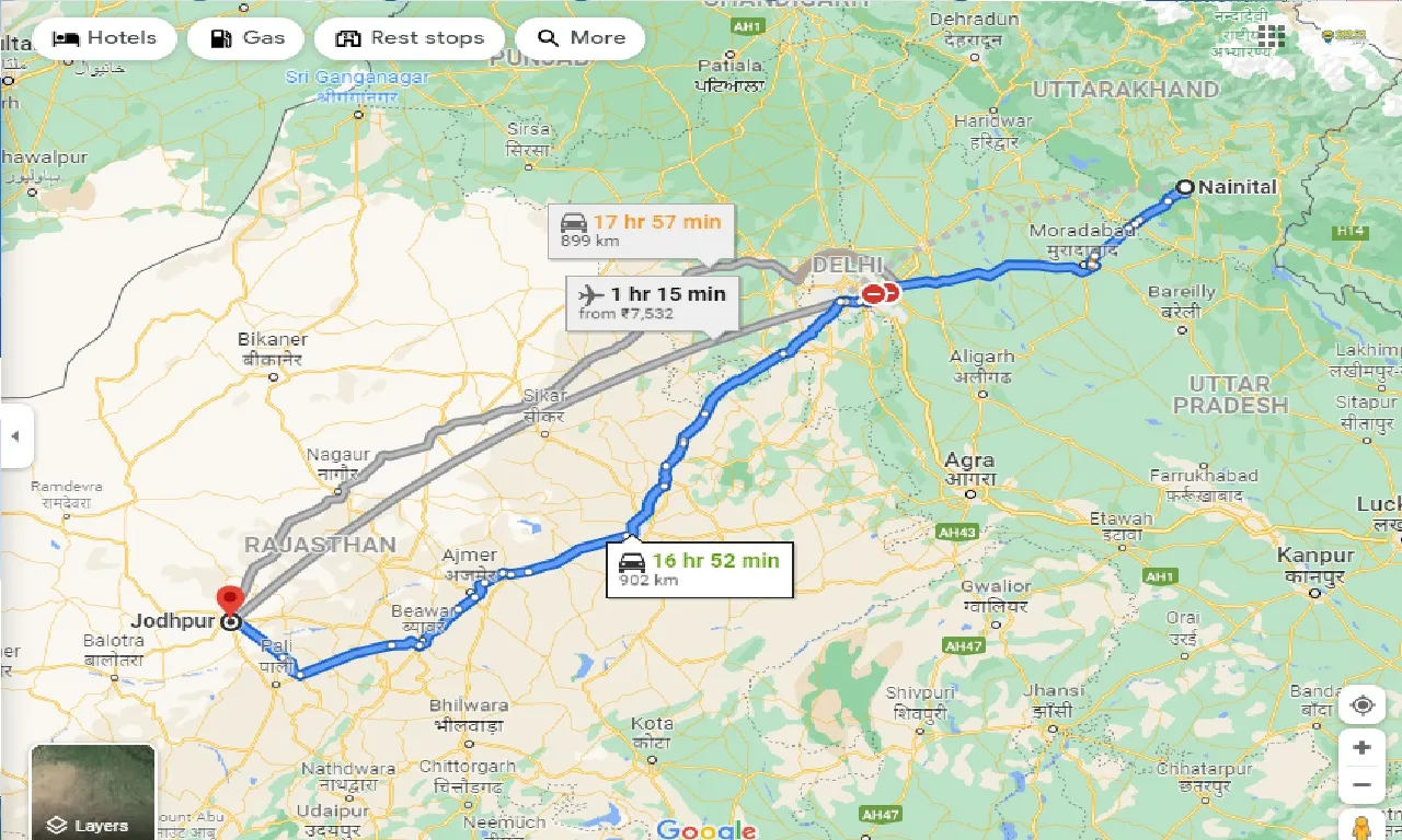 nainital-to-jodhpur-one-way